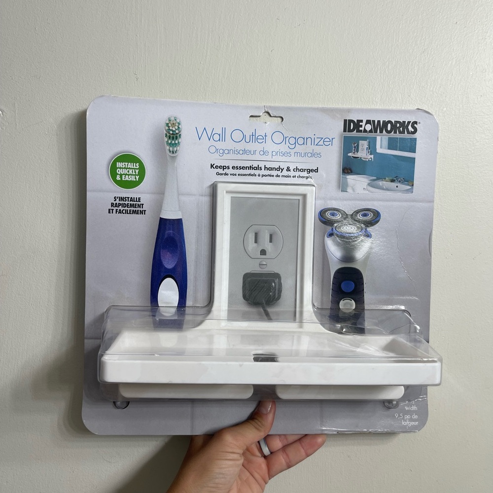 White Wall Outlet Organizer